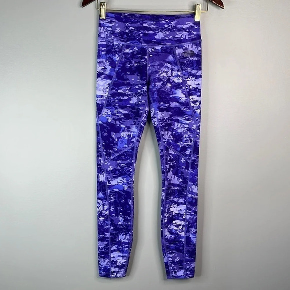 THE NORTH FACE Digital Camo Leggings Purple Print Mid-Rise Gorpcore Size XS - Picture 12 of 12